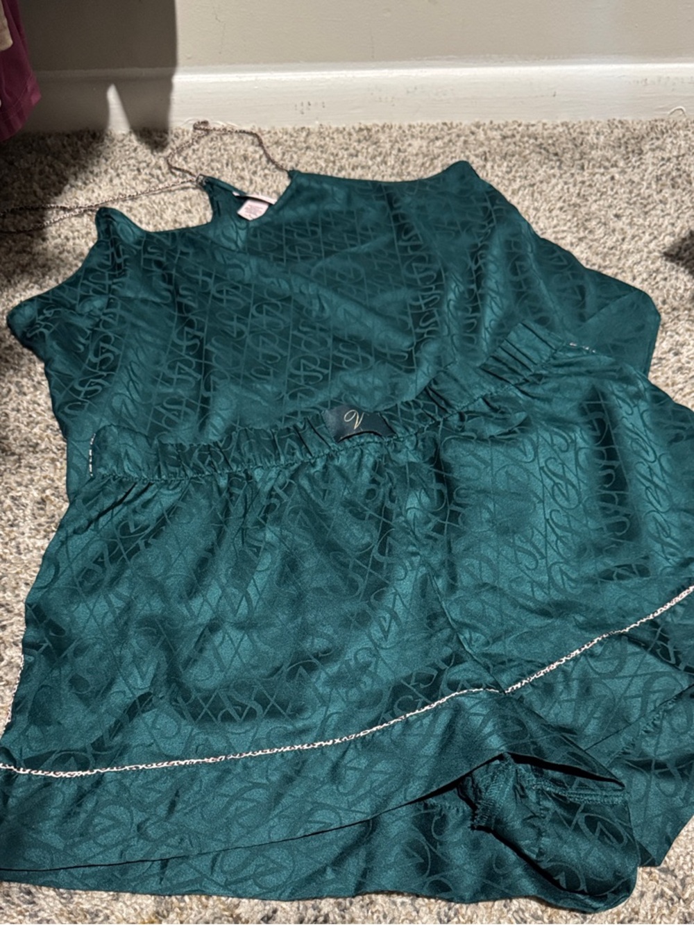 Women’s Teal Satin Sleep set